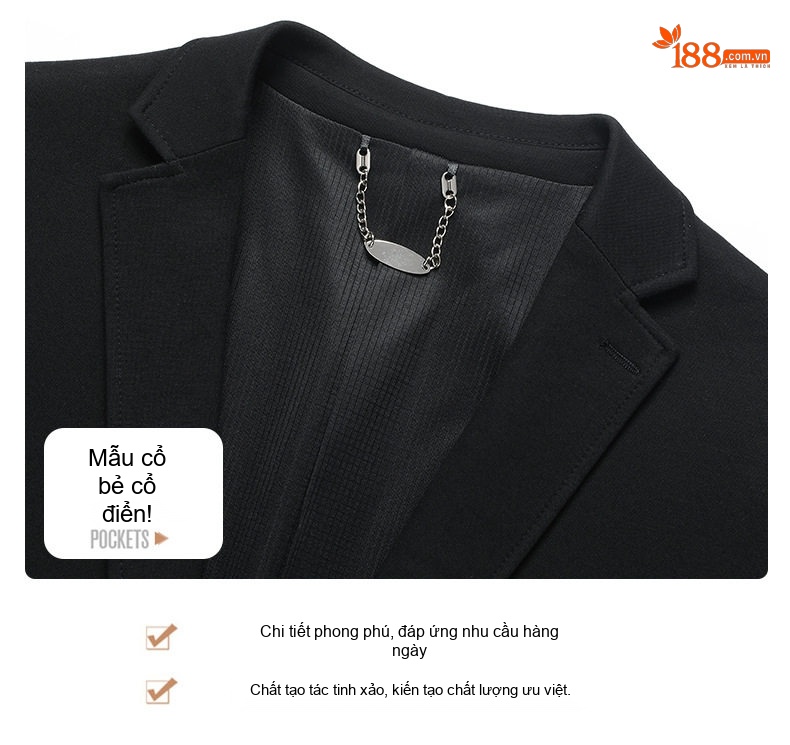 Áo Vest Nam Dáng Ôm Dệt Kim Màu Đen chi tiết 8