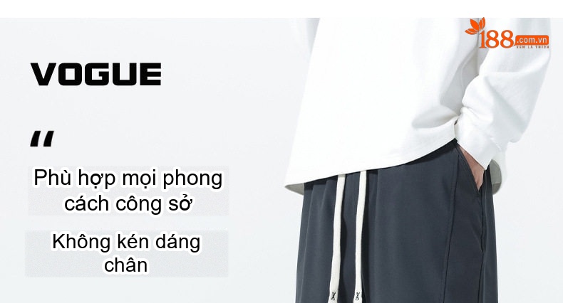 Quần thể thao nam dáng rộng ống suông phong cách đường phố chi tiết 2