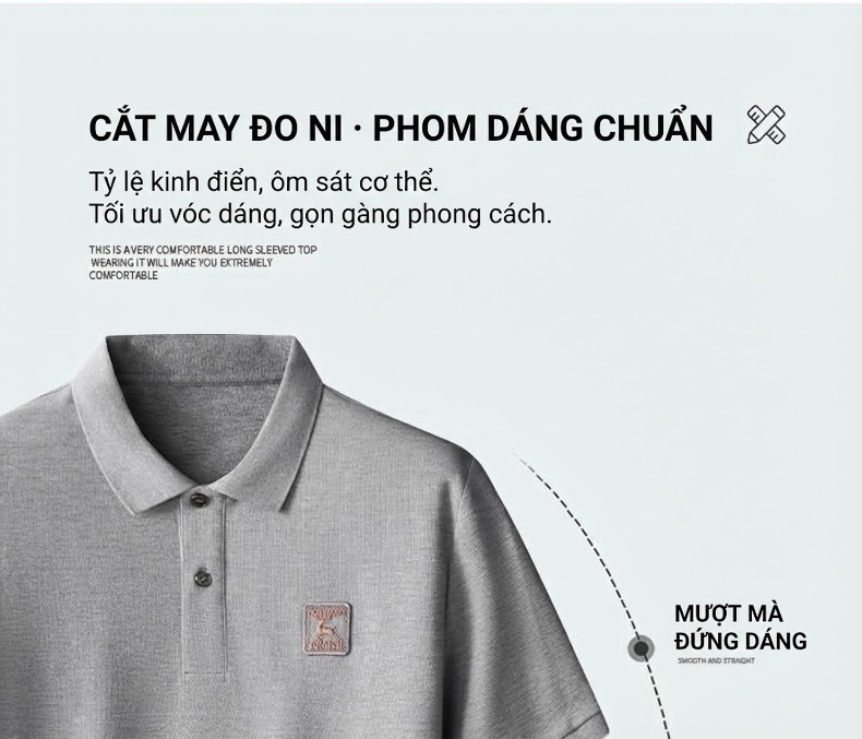Áo Thun Polo Nam Cotton Tay Ngắn Form Rộng Cổ Bẻ Màu Xám, Nâu, Đen, Xanh Navy... chi tiết 8