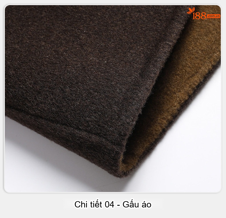 Áo Khoác Dạ Nam Dáng Dài Túi Hộp Lông Cừu Non Hai Mặt Màu Nâu, Xám chi tiết 26