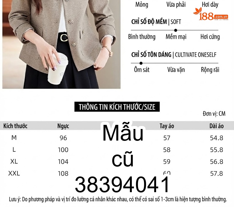 Áo Khoác Lửng Nữ Phong Cách Thanh Lịch Màu Be chi tiết 1