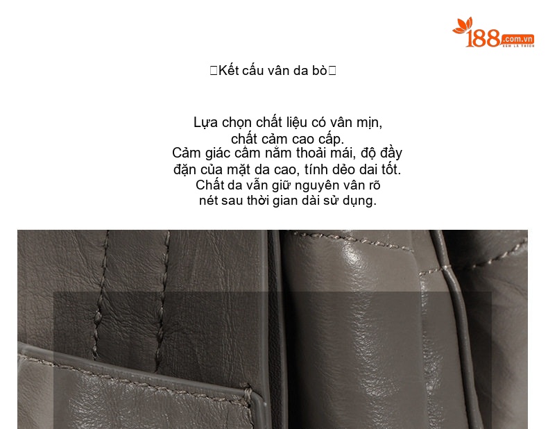 Túi Xách Nữ Thiết Kế Nhỏ Gọn Bề Mặt Da Mờ Đeo Vai, Đeo Chéo, Xách Tay Màu Xám chi tiết 9