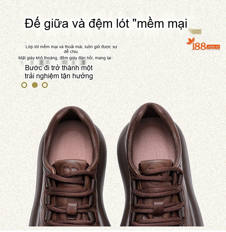 Giày Oxford Nữ Da Bò Đế Dày Chiều Cao Đế Khoảng 5cm Màu Đen, Nâu chi tiết 6
