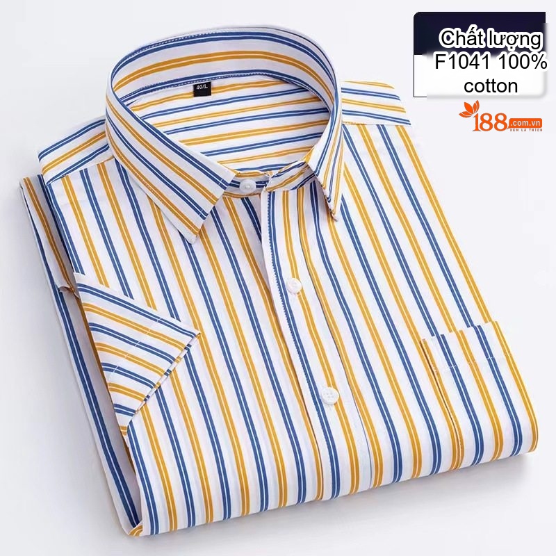 Áo Sơ Mi Tay Ngắn Nam Cotton Oxford Màu Trắng, Xanh Dương, Xanh Mint, Hồng... chi tiết 3