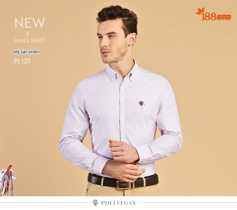 Áo Sơ Mi Nam Tay Dài Cotton Oxford Sọc Dáng Ôm Vừa Vặn Màu Xanh Dương, Trắng, Vàng, Hồng... chi tiết 13