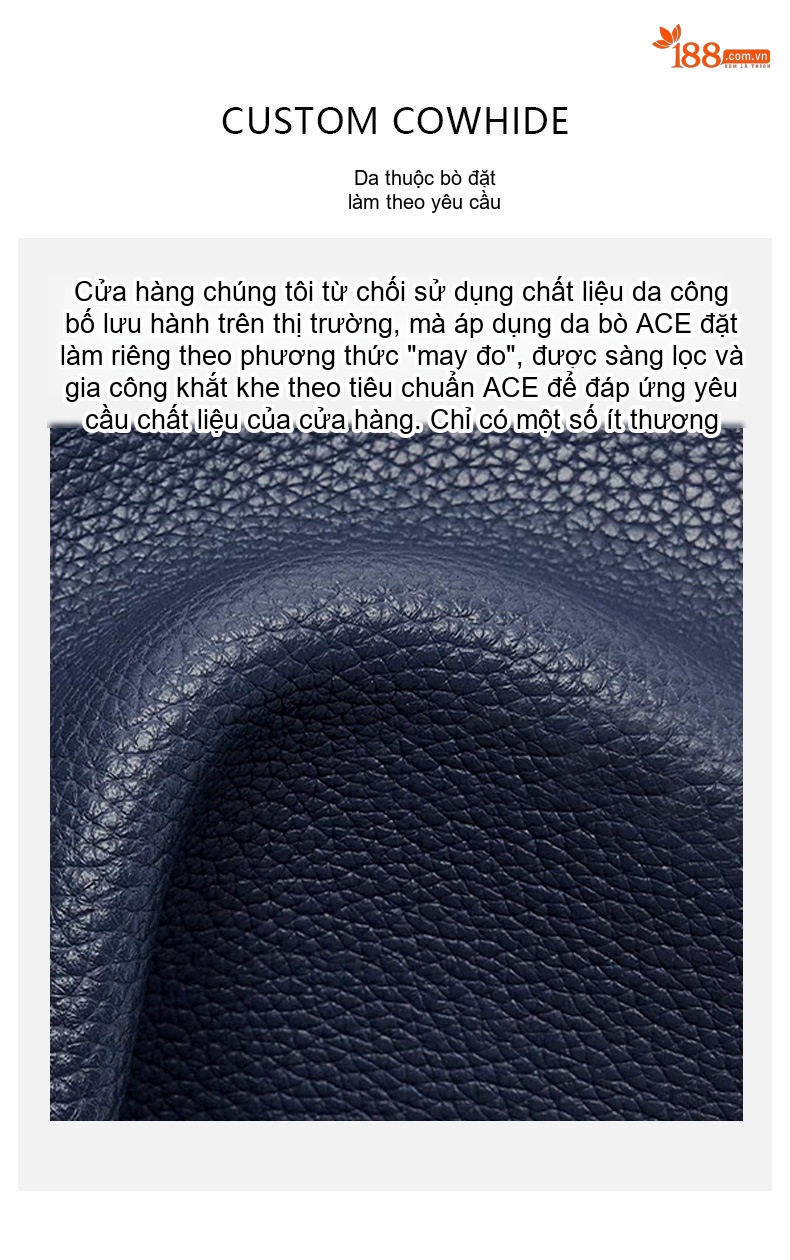 Túi Đeo Chéo/Xách Tay Nữ Da Bò Phong Cách Cao Cấp Màu Xanh Navy chi tiết 8