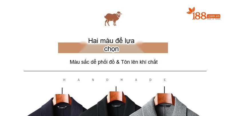 Áo Khoác Dạ Len Lông Cừu Nam Dáng Dài Double Breasted Màu Đen, Xám chi tiết 12
