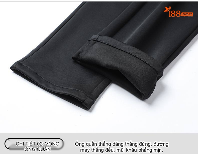 Quần Tây Nam Ống Đứng Lụa Tằm Cao Cấp Co Giãn Màu Đen, Xanh Navy chi tiết 30