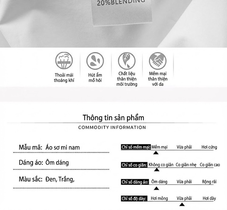 Áo Sơ Mi Ngắn Tay Nam Thêu Hoa Tỉ Mỉ Màu Trắng, Đen chi tiết 5