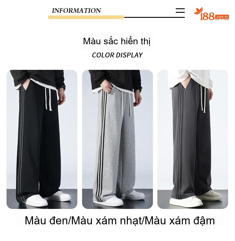 Quần thể thao dáng suông nam phong cách Mỹ ống suông rộng chi tiết 10