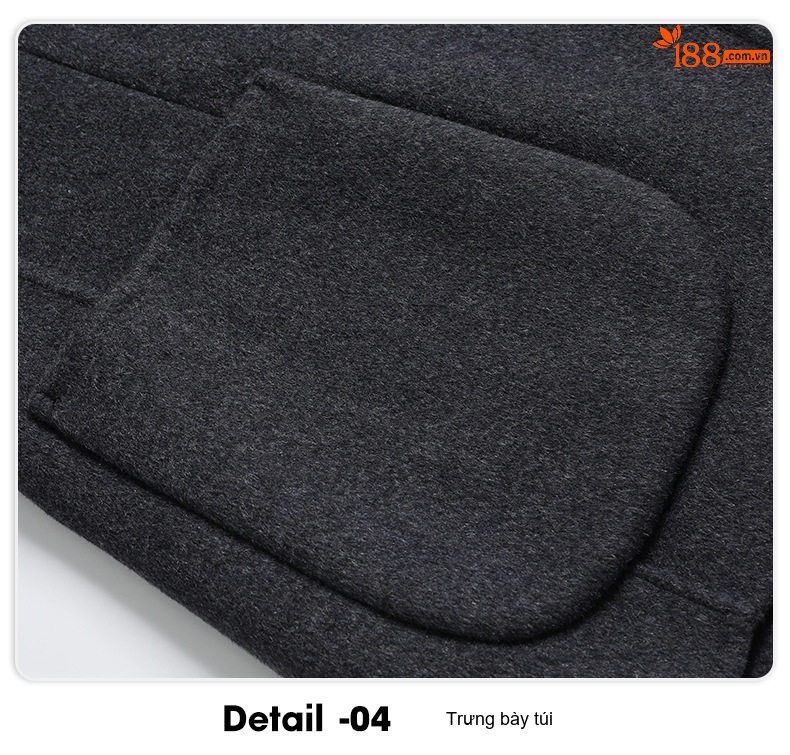 Áo Vest Nam Hai Lớp Lông Cừu Thủ Công Màu Xám, Đen chi tiết 23