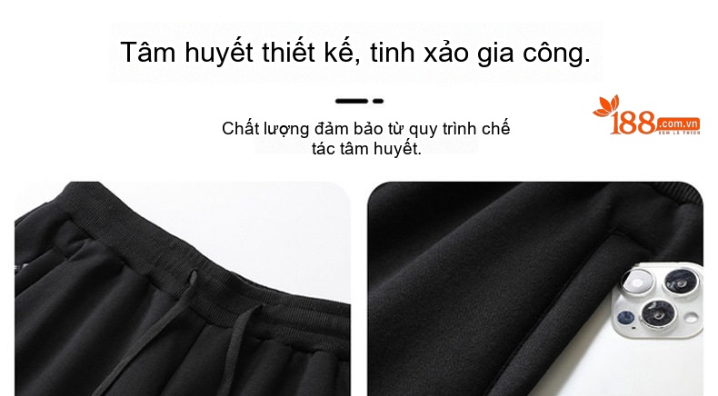 Quần dài nam lông cừu non dày dặn ống bo thể thao chi tiết 8
