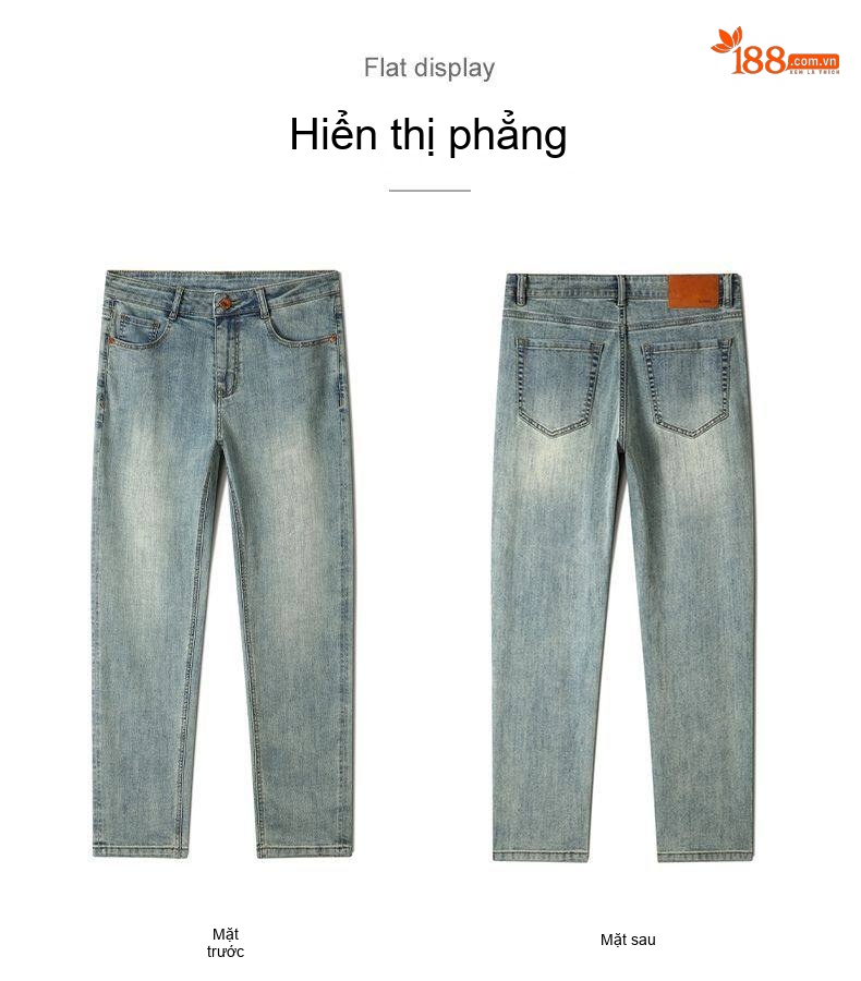 Quần Jean Nam Ống Đứng Lụa Lyocell Cao Cấp, Thoải Mái Màu Xanh Dương, Xám chi tiết 16