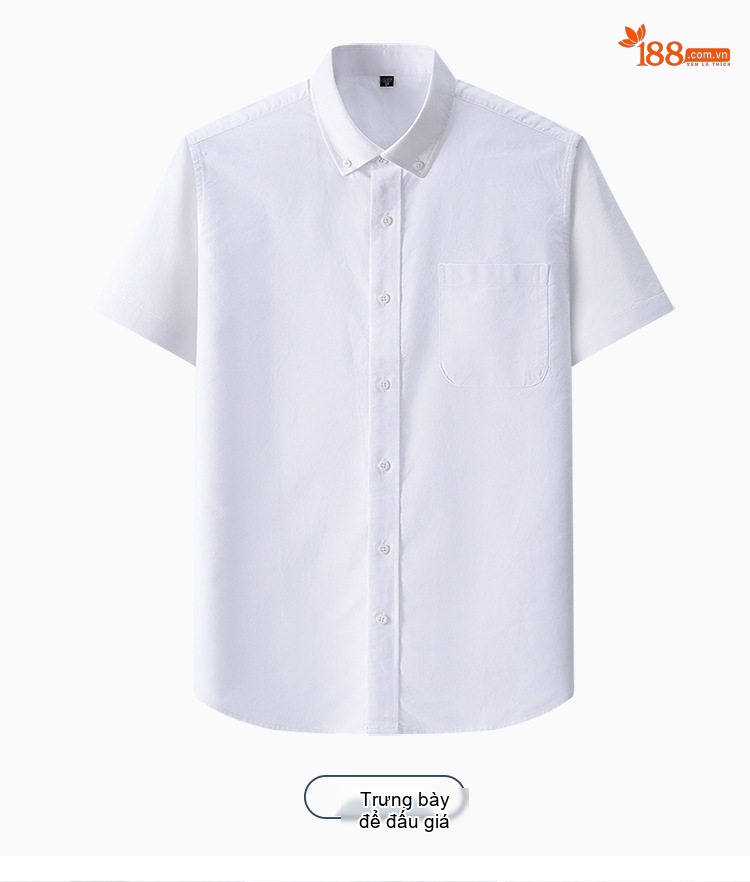 Áo Sơ Mi Tay Ngắn Nam Cotton Oxford Màu Trắng, Xanh Dương, Xanh Mint, Hồng... chi tiết 25