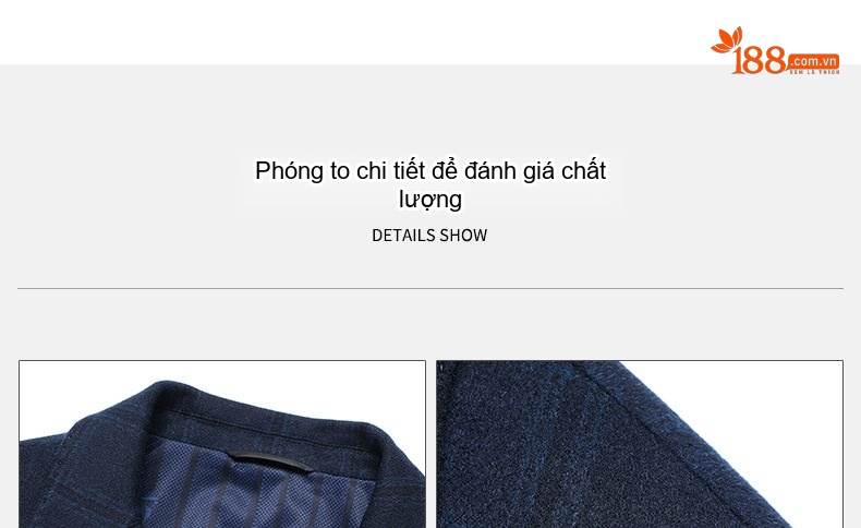 Áo Vest Nam Cashmere Lông Cừu, Lụa, Kẻ Ô Vuông Phong Cách Thu Đông Màu Xanh Navy chi tiết 3