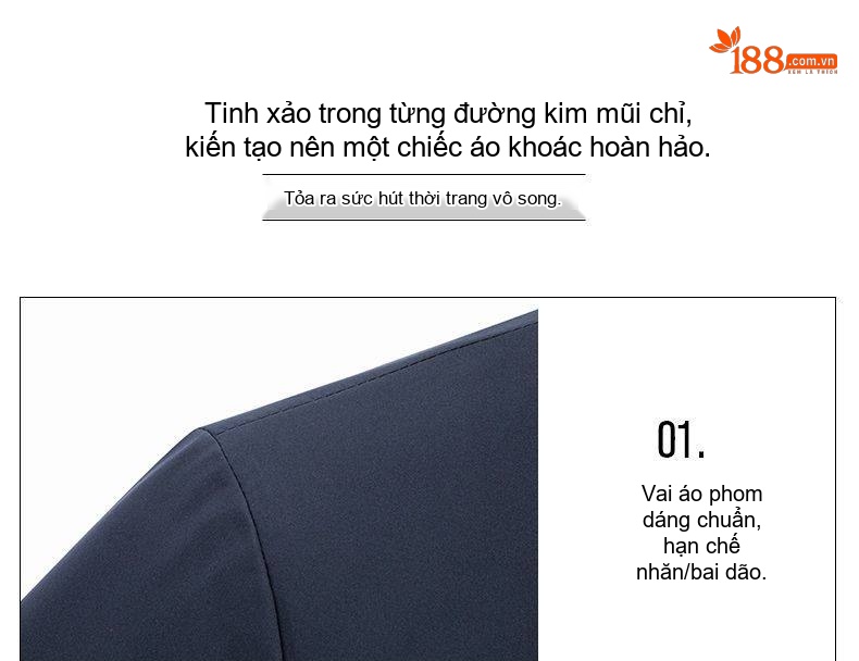 Áo Khoác Nam Hai Mặt Thu Đông Có Mũ Trùm Đầu Màu Xanh Navy, Xám chi tiết 9