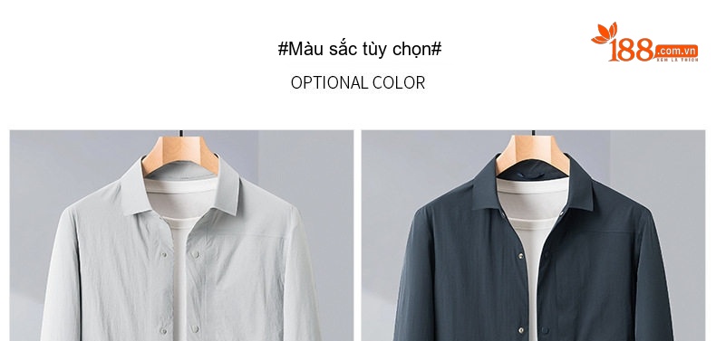 Áo Khoác Nam Mùa Hè Chống Nắng Dáng Suông Cổ Bẻ Màu Xám, Nâu, Xanh Navy, Xanh Rêu chi tiết 7