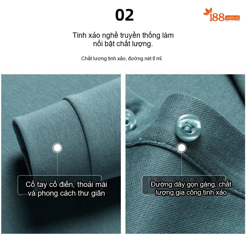 Áo Polo Nam Dài Tay Cao Cấp Kháng Khuẩn 5A Chất Liệu Cotton, Modal Màu Đen, Xanh Navy, Xanh... chi tiết 4