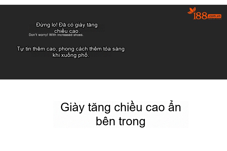 Giày Thể Thao Nam Đế Cao 6cm Phong Cách Casual Màu Đen, Trắng chi tiết 5