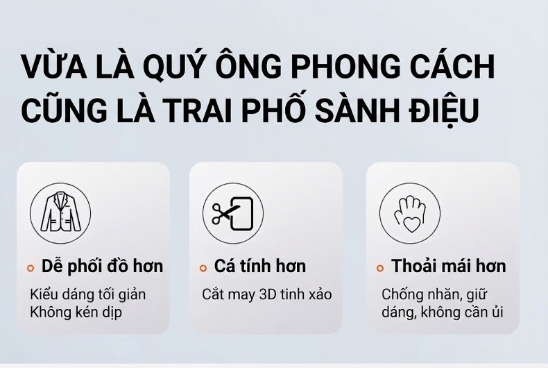Áo Khoác Gió Nam Dáng Dài Vừa Vải Mềm Mại Chống Nhăn Phong Cách Lịch Lãm Màu Xám, Xanh Navy chi tiết 3