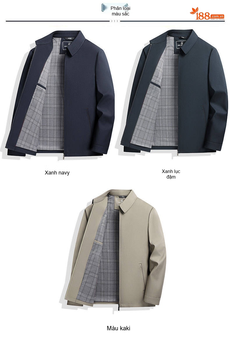 Áo Khoác Bomber Nam Cổ Bẻ Màu Đen, Xám, Xanh Navy chi tiết 8