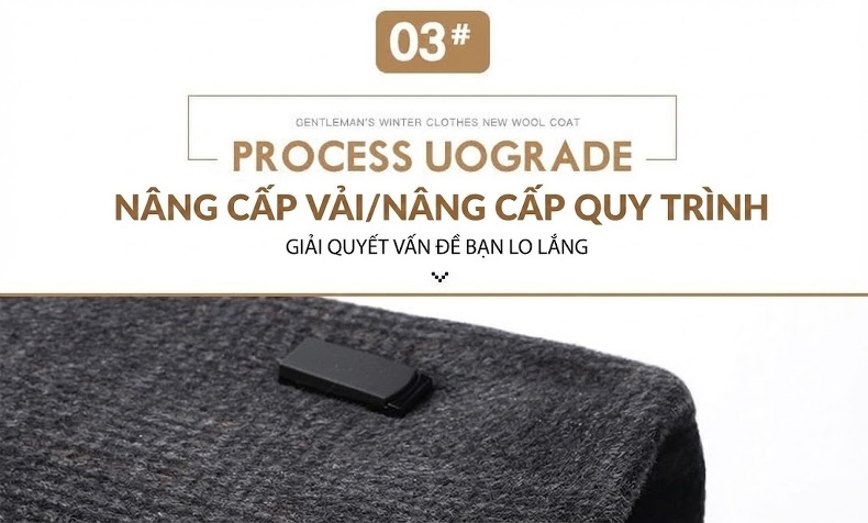 Áo Khoác Dạ Nam Dáng Dài Vừa Kẻ Caro Cổ Bẻ Lót Lông Vũ Tháo Rời Màu Xám chi tiết 9