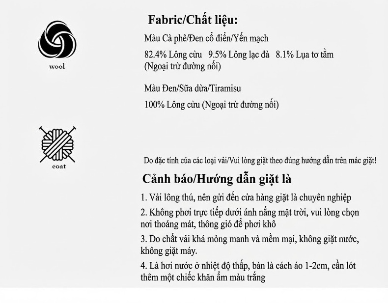Áo Khoác Dạ Nữ Dáng Dài Hai Mặt Lông Cừu Cao Cấp Thắt Eo Màu Đen, Nâu, Kem chi tiết 5