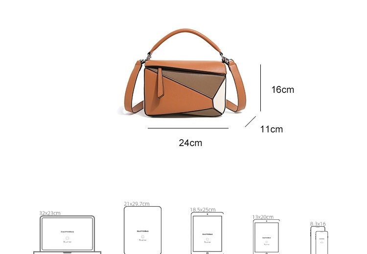 Túi Xách Nữ Mini Họa Tiết Trám Da Mềm Hình Học, Túi Đeo Vai, Túi Xách Tay Màu Đen, Nâu, Xám, Xanh... chi tiết 26