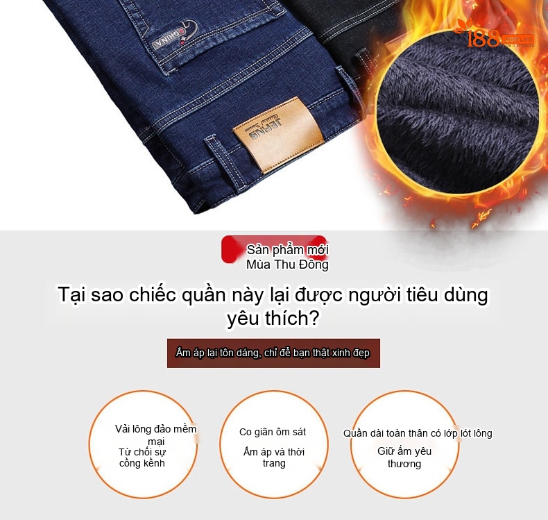 Quần Jean Nam Ống Đứng Co Giãn Lớn Dáng Rộng Thoải Mái Màu Xanh, Đen chi tiết 26