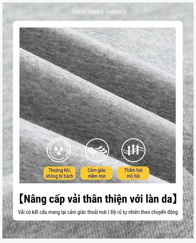 Quần dài nam ống rộng thẳng đứng dáng thể thao chất liệu cotton chi tiết 8