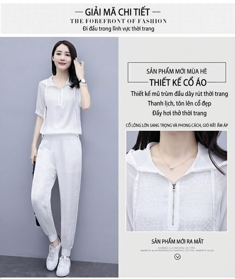 Bộ Quần Áo Nữ Mùa Xuân Hè Thiết Kế Thời Trang Trẻ Trung Màu Trắng, Vàng, Đen chi tiết 6