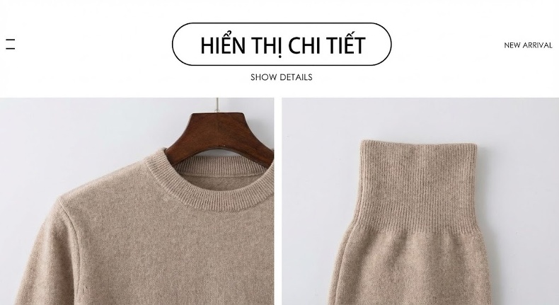 Set Áo Cardigan Dệt Kim và Chân Váy Midi Xòe Phong Cách Thời Trang Thu Đông Màu Nâu, Kem chi tiết 28