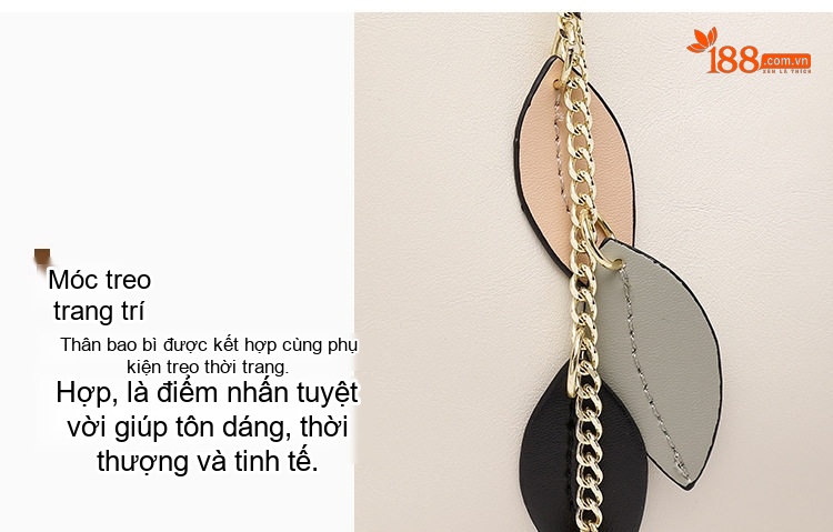 Túi Xách Tay Nữ Da Thật Đeo Chéo Đeo Vai Cao Cấp Màu Trắng Kem chi tiết 6
