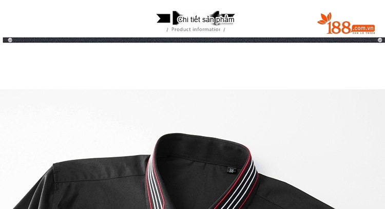 Áo Sơ Mi Nam Tay Dài Thêu Họa Tiết Arrow Stripe Túi Hộp Màu Trắng, Đen chi tiết 8