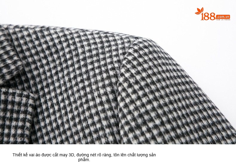 Áo Vest Nam Wool Kẻ Houndstooth Dáng Ôm Phong Cách Hàn Quốc chi tiết 14