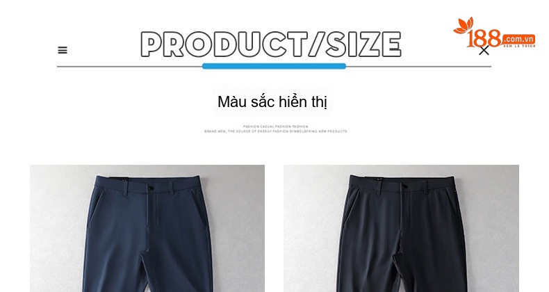 Quần Tây Nam Dáng Ôm Vừa Vặn Mỏng Nhẹ Màu Xám, Đen, Kem, Xanh Navy chi tiết 1