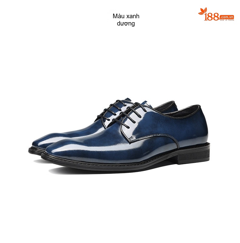 Giày Tây Buộc Dây Nam Da Bò Chiều Cao Đế Khoảng 3cm Màu Nâu, Đen, Xanh Dương chi tiết 14