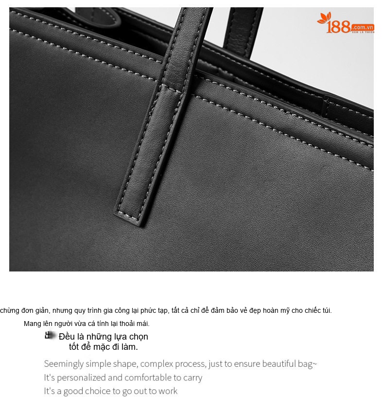 Túi Tote Nữ Da Bò Công Sở Đựng Laptop Sức Chứa Lớn Màu Đen, Nâu chi tiết 22