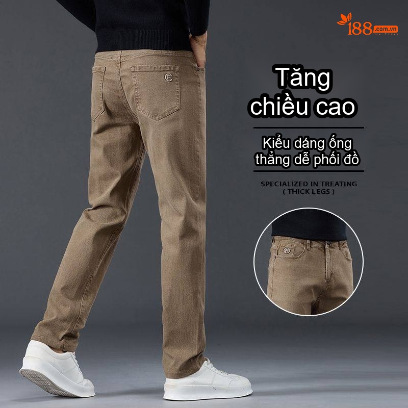 Quần Dài Nam Cotton Thun Co Giãn Dáng Suông Rộng Phong Cách Công Sở Màu Đen, Xám, Nâu, Xanh