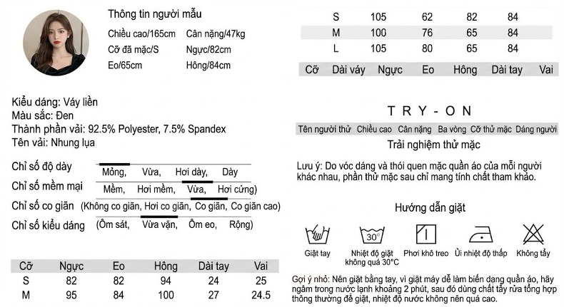 Váy Đầm Nữ Hepburn Pháp Cổ Điển Tay Bồng Lưới Đính Đá Eo Cao Màu Đen chi tiết 3