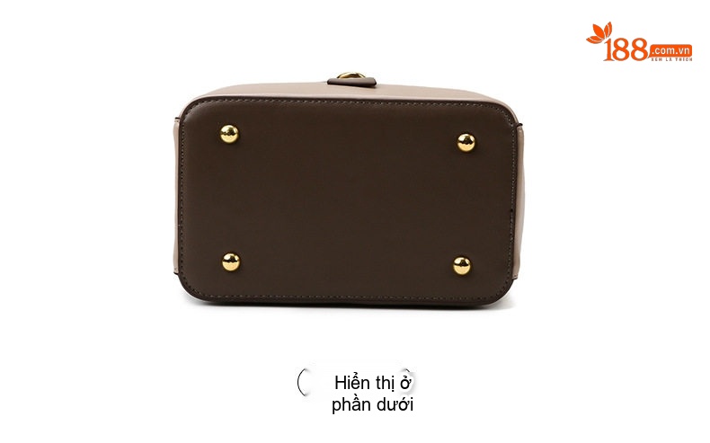 Balo Nữ Da Bóng Kiểu Dáng Đơn Giản Phối Màu Thời Trang Màu Nâu, Be chi tiết 15