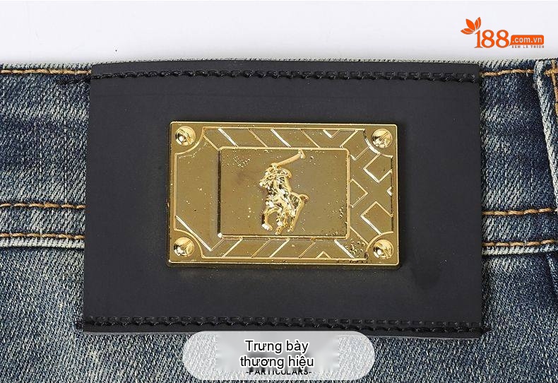 Quần Jean Nam Cotton In Họa Tiết Rách Gối Dáng Ôm Vừa Màu Xanh chi tiết 24