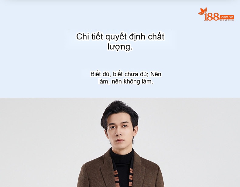 Áo Khoác Dạ Nam Lông Cừu Tháo Rời Cổ Áo Dáng Vừa Màu Nâu chi tiết 2