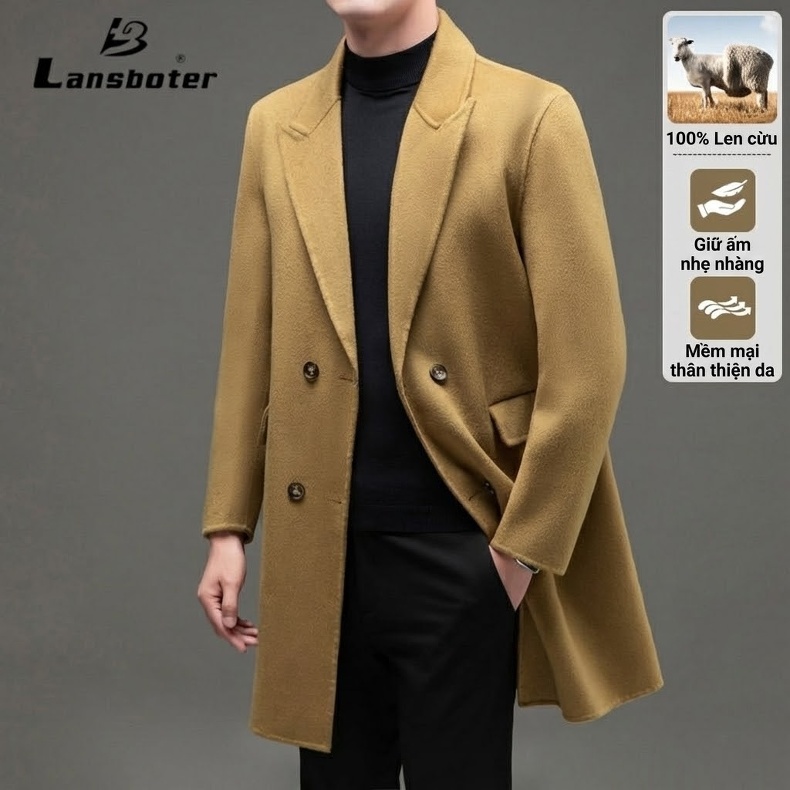 Áo Vest Dệt Kim Co Giãn Thu Đông Trung Niên Nam Kiểu Ôm Dáng Màu Xám Đen chi tiết 5