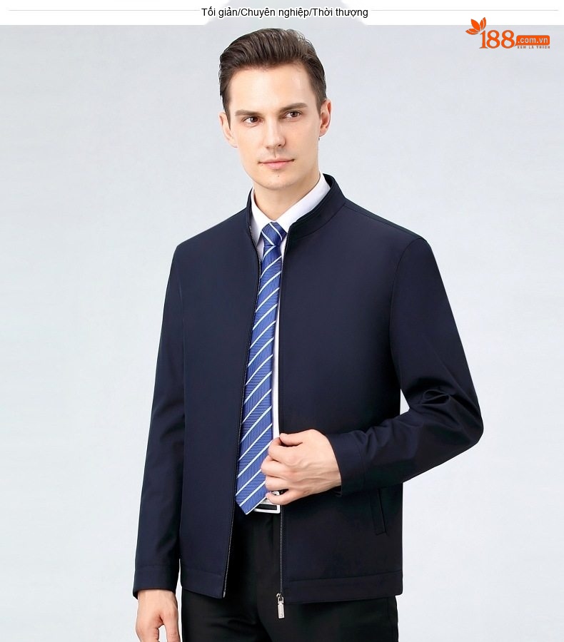 Áo Khoác Bomber Nam Lụa Tằm Tơ Dáng Ôm Chống Nhăn Màu Đen, Xám, Xanh Navy, Đỏ... chi tiết 20