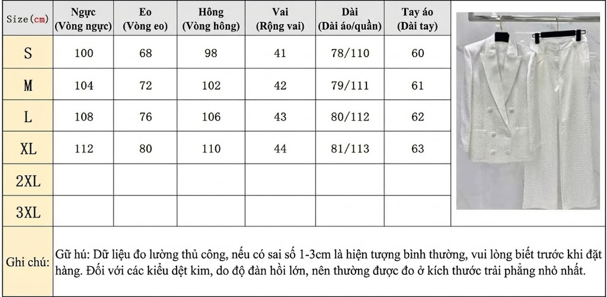 Bộ Vest Công Sở Nữ Cao Cấp Vải Jacquard Acetate Phong Cách Xuân Thu Màu Trắng chi tiết 1