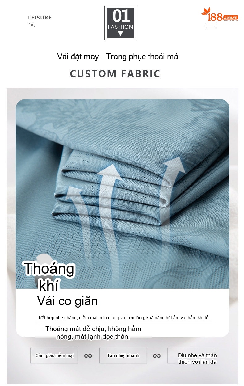 Áo Sơ Mi Tay Ngắn Nam Lụa Tơ Tằm Họa Tiết Thoáng Mát Màu Xanh chi tiết 2