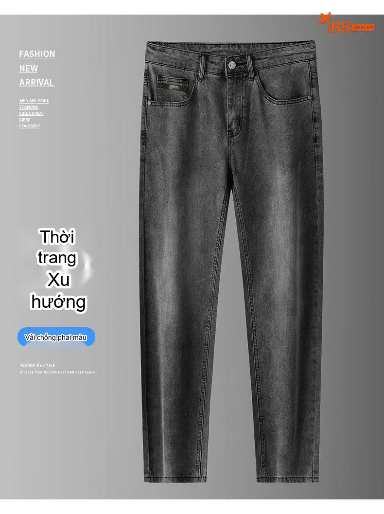 Quần Dài Nam Ống Đứng Co Giãn Màu Xanh Lam Nhạt chi tiết 2