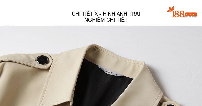 Áo Khoác Gió Nam Cổ Bẻ Ve Lật Khuy Cài Phong Cách Doanh Nhân Trẻ Màu Be, Xanh Navy, Đen chi tiết 13