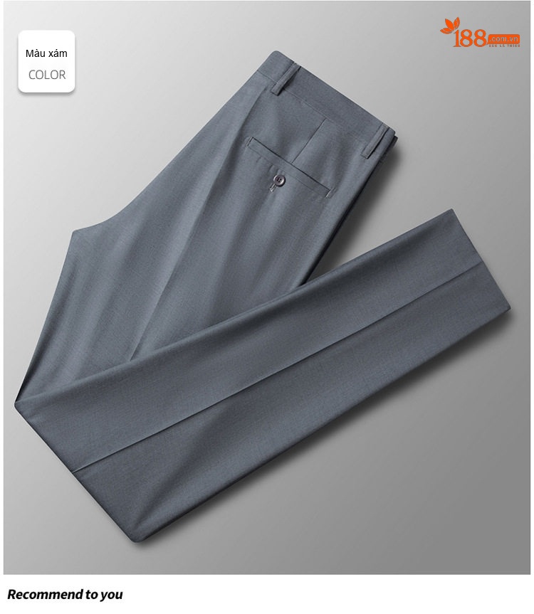 Quần Tây Nam Dáng Slimfit Vải Cotton Chống Nhăn Màu Đen, Xám chi tiết 24